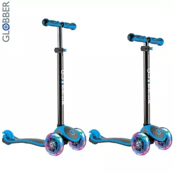 Самокат 442-130 Globber Primo Plus Titanium с 3 светящимися колесами Neon Blue