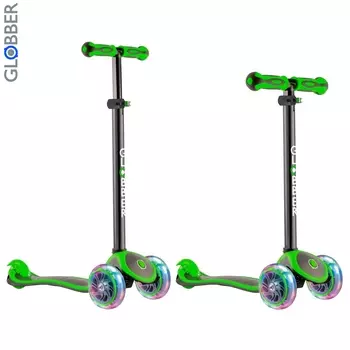Самокат 442-136 Globber Primo Plus Titanium с 3 светящимися колесами Neon Green