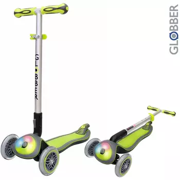 Самокат Globber Elite F My Free Fold up 448-106 со светящейся платформой, зеленый