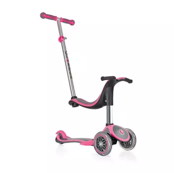 Самокат Globber Evo 4 in 1 Plus с подножкой, розовый