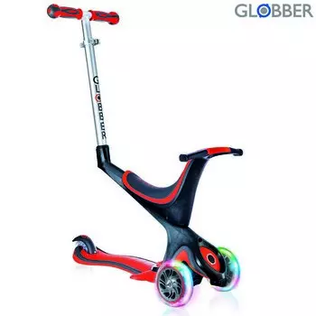 Самокат Globber Evo 5 in 1 со светящимися колесами, Red