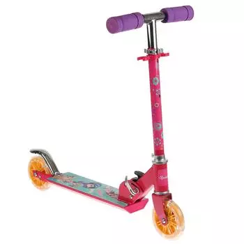 Самокат из серии Фееринки 2-х колесный, складной, алюминий 50 %, колёса пвх 120, свет, abec-5, регулируемая высота