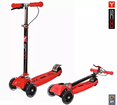 Самокат Maxi City RT Simple Gagarin трансформер с ручным тормозом, red