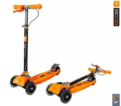 Самокат Maxi City RT Simple Gagarin трансформер с ручным тормозом, orange