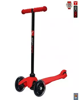 Самокат mini A-5 Shine, красный, со светящими колесами