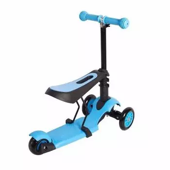 Самокат Smiley 3 in 1 с подставкой, синий