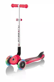 Самокат трехколесный Globber Primo Foldable Lights - красный