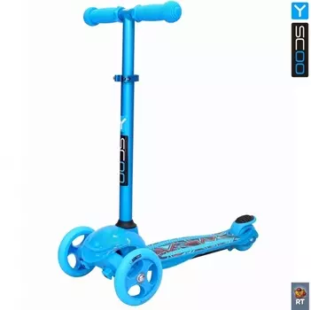 Самокат трехколесный Trio Diamond 120 -Kaleidoscope светящаяся платформа, blue