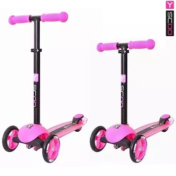 Самокат трехколесный Y-Scoo RT Trio Diamond 120, розовый