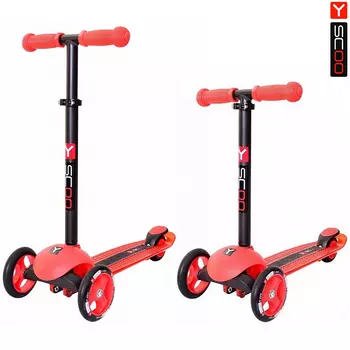 Самокат трехколесный Y-Scoo RT Trio Diamond 120, красный