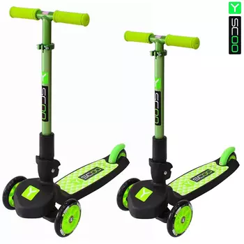 Самокат трехколесный - Y-Scoo Trio Maxi 120, зеленый