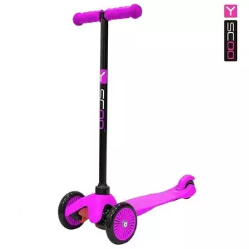 Самокат Y-Scoo mini A-5 Simple с цветными колесами, розовый