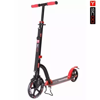 Самокат Y-Scoo RT 230 Slicker Deluxe New Technology с амортизатором, красный