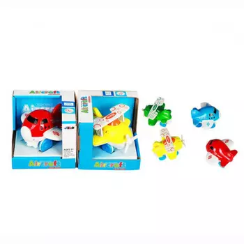 Самолетик металлический, инерционный, 4 вида, размер 9,8 x 9,5 x 8,5см.