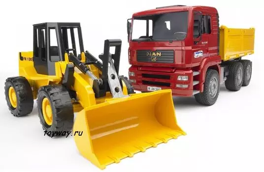 Самосвал Bruder MAN с бульдозером