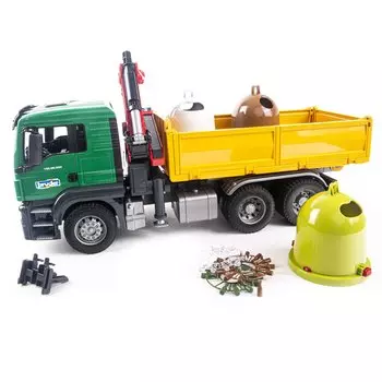 Самосвал MAN c 3 мусорными контейнерами