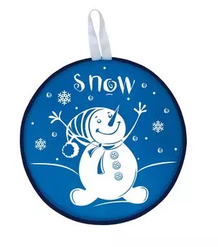 Сани-ледянка круглая – Снеговик, голубой, 40,5 см
