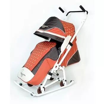 Санки-коляска Скользяшки Мозаика 0932-Р14, цвет: терракотовый, коричневый, светло-бежевый