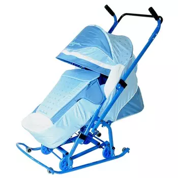 Санки-коляска Скользяшки – Мозаика, голубой-васильковый-белый