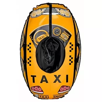 Санки надувные овальные ™Тяни-толкай - Машинка - Taxi Snow, желтая