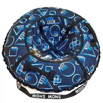 Санки надувные Тюбинг Геометрия синий узор, диаметр 105 см.