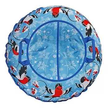 Санки надувные - Тюбинг - Эксклюзив Снегири, автокамера, диаметр 100 см