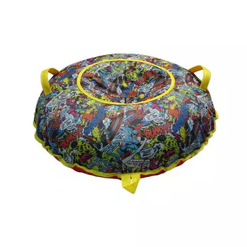 Санки надувные Тюбинг Oxford Принт Комиксы + автокамера, диаметр 110 см.