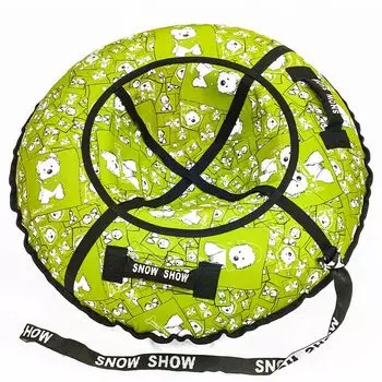 Санки надувные - Тюбинг, собачки на салатовом, диаметр 118 см