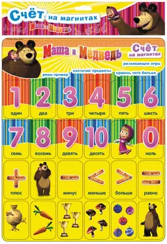Счет на магнитах "Маша и Медведь"
