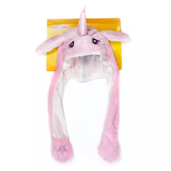 Шапка детская Хлоп-Ушки - Единорог розовый