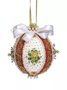 Шар новогодний из пайеток – Царский, красный