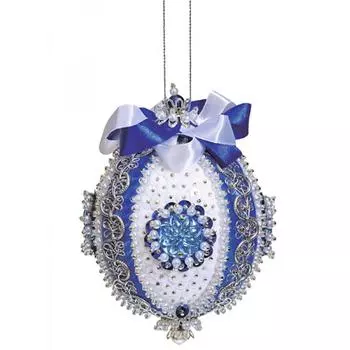 Шар новогодний из пайеток – Царский, синий