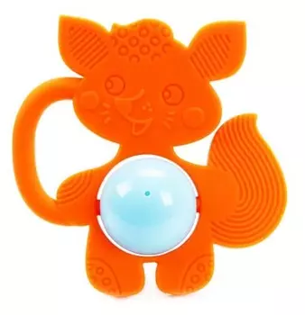Силиконовый грызунок с погремушкой - Лисенок