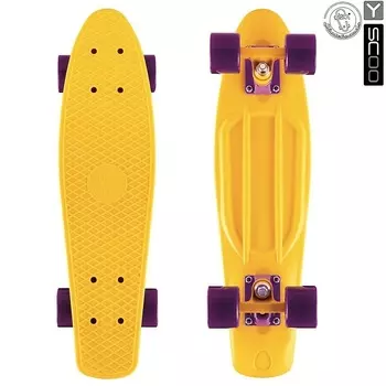 Скейтборд виниловый Y-Scoo Big Fishskateboard 27" 402-Y с сумкой, желто-фиолетовый