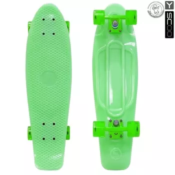 Скейтборд виниловый Y-Scoo Big Fishskateboard Glow 27" 402E-G с сумкой, зеленый