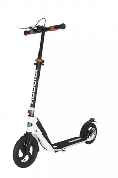 Складной 2х колесный самокат Big Wheel AIR 230 Dual Brake, black-white / черно-белый