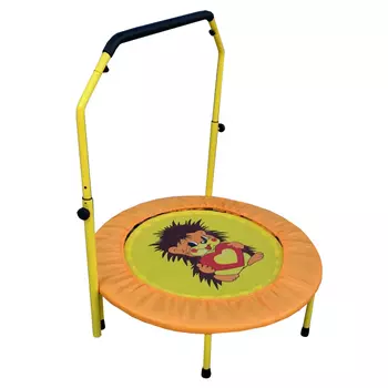 Складной мини-батут с ручкой, диаметр 92 см., оранжевый