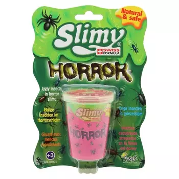 Слайм Slimy/ Слайми - Ужастики с игрушкой, розовый, 80 г