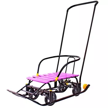 Снегомобиль Snow Galaxy Black Auto - сливовые рейки на больших мягких колесах
