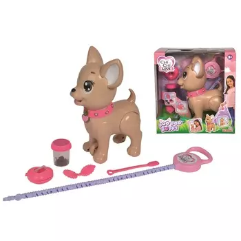 Собачка с поводком для прогулки, 29 см.