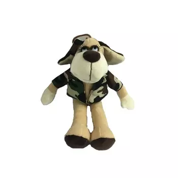 Собака в камуфляжном костюме, 18 см