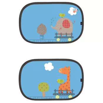 Солнцезащитные шторки Tenda дизайн Giraffe\Elephant, 2 шт. в наборе