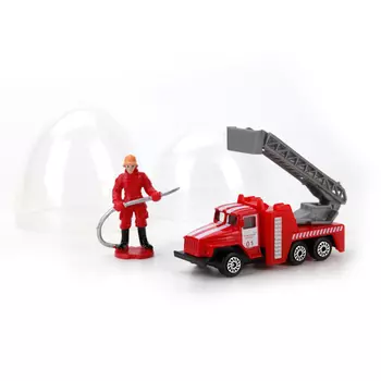 Спецтехника металлическая с фигуркой, в яйце 7,5 см.