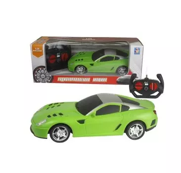 Спортавто Машина на радиоуправлении, 1:24, 27 МГц, 20 см, 4 канала, на батарейках, матовый зеленый