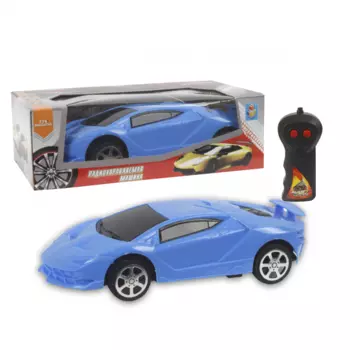Спортавто машина на радиоуправлении 27 МГц, 2 канала: движение вперед и назад, разворот, синяя, 1:26, 17 см.