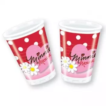 Стаканы пластиковые с маргаритками Минни