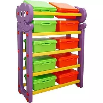 Стеллаж для хранения игрушек с крышками, 5 секций