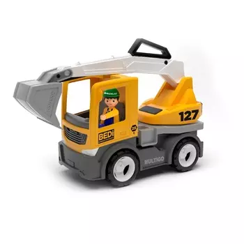 Строительный грузовик-экскаватор с водителем, 22 см