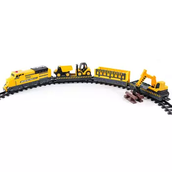 Строительный Экспресс 16 элементов, с дорогой 261 см., 3 вагона, свет и звук