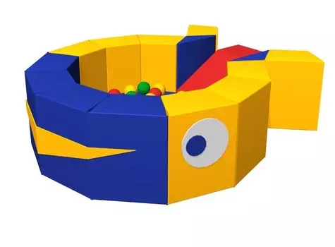 Сухой бассейн с горкой – Кит, 300 шаров